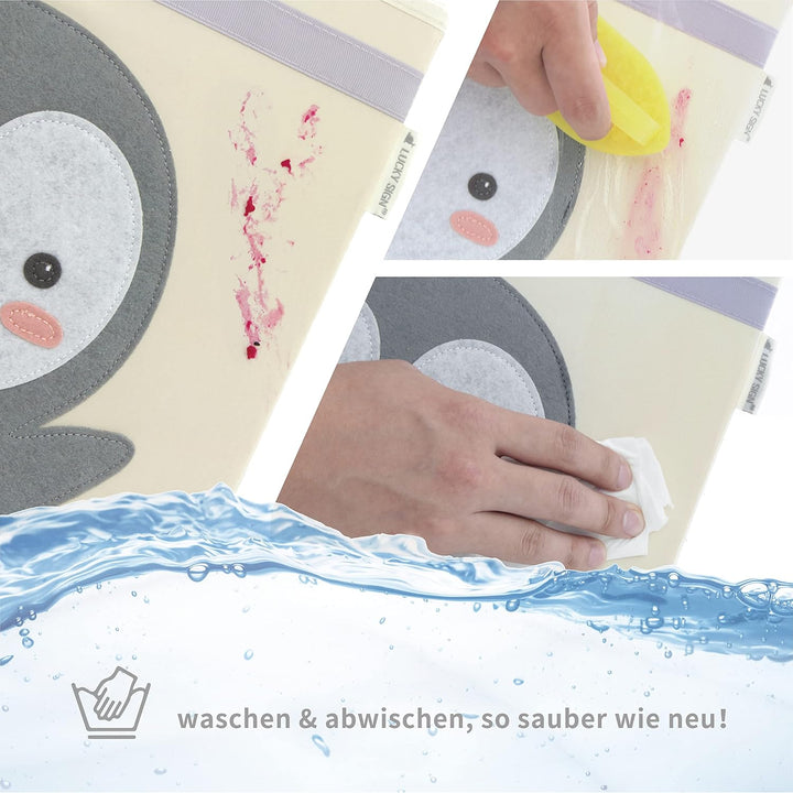 Lucky Sign Box Aufbewahrung Kinder Extra Stabile Spielzeugbox mit Deckel Ordnungsbox Wasserdicht und