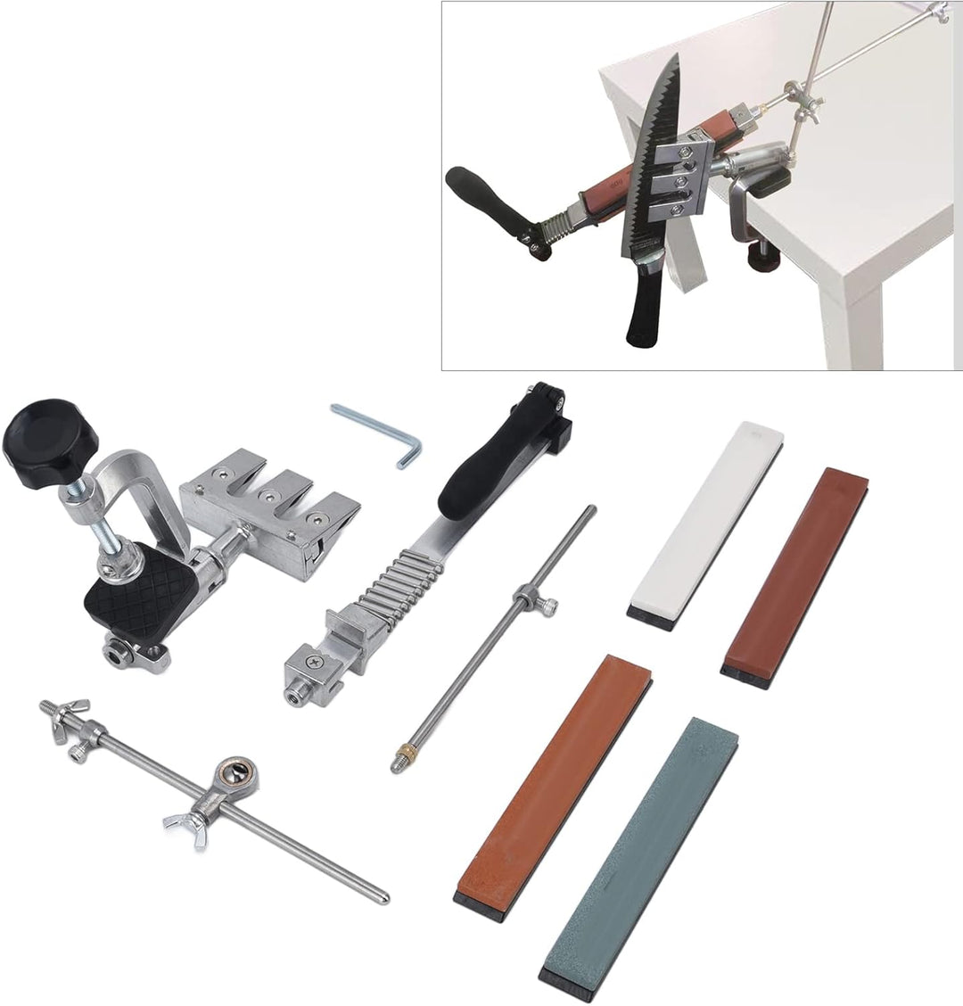 Messerschleifer Profi Messerschärfer Set mit 4 Schleifsteinen 360° drehbar mit festem Winkel ro Manu