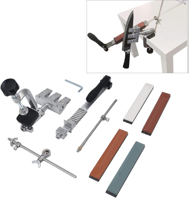 Messerschleifer Profi Messerschärfer Set mit 4 Schleifsteinen 360° drehbar mit festem Winkel ro Manu