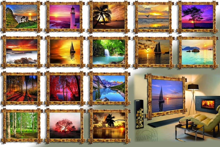 Julia-Art Leinwandbilder Landschaft Bild 100 x 70 x 2 cm - Wandbild 1 teilig - Wand Deko Modern Desi