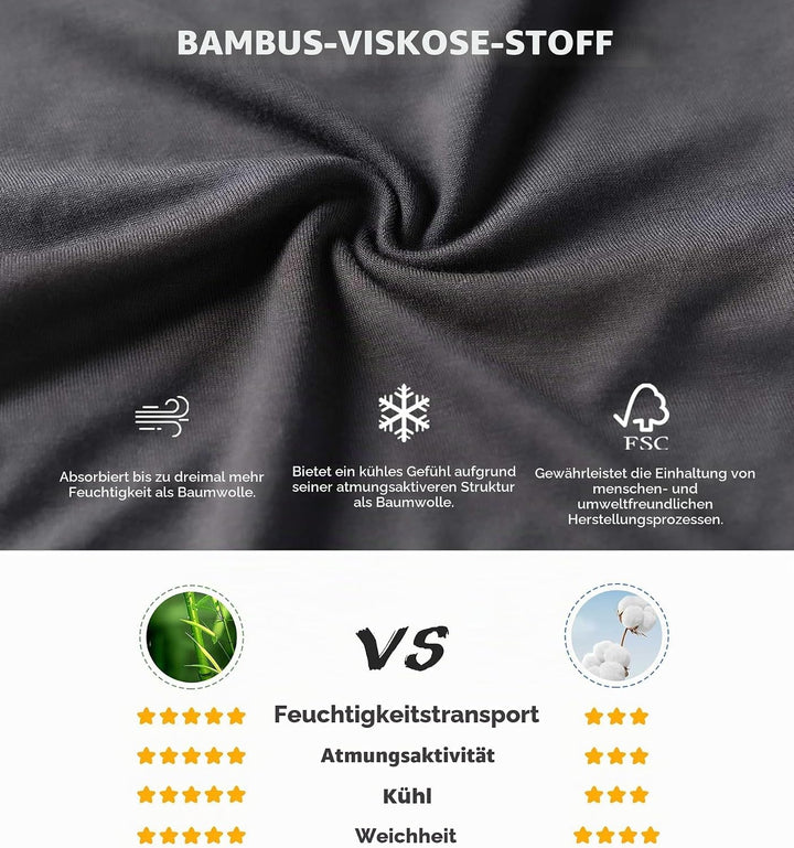Separatec Herren Boxershorts, Herren Unterhosen aus Bambus-Viskose, atmungsaktiv und weich, Doppelbe