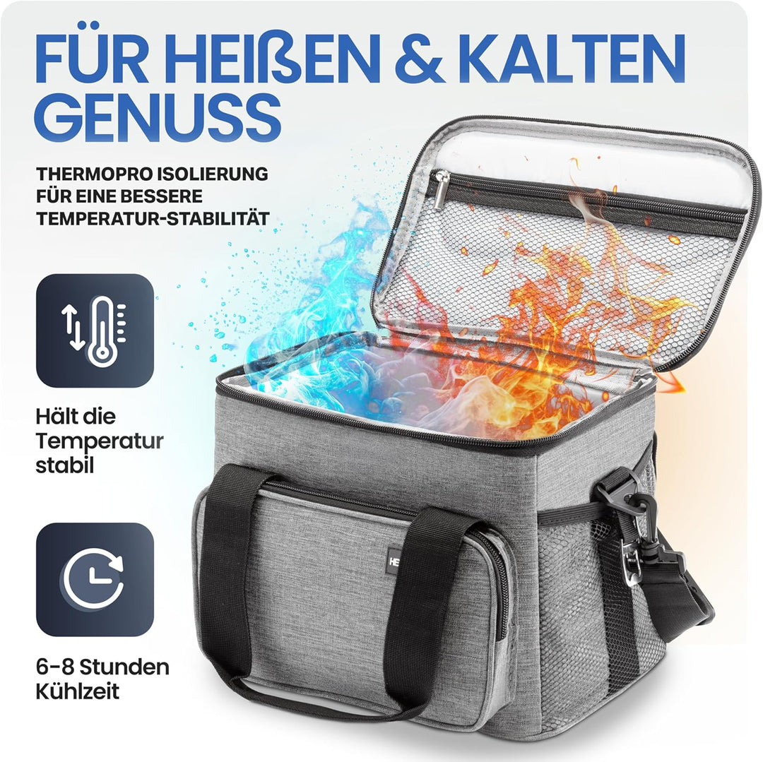 HELDENWERK Kühltasche klein & faltbar 10L, Isolierte Thermo Lunchtasche für Essen & Getränke, wasser