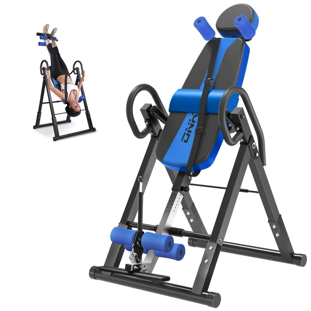 Inversionsbank, klappbarer Schwerkrafttrainer, Inversion Table mit 3 Inversionswinkel, Streckbank zu