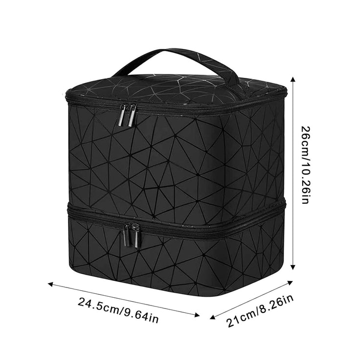 Makeup Bag, Double Layer Travel Bag, Nail Polish Organiser, Double Layer Design Nail Polish Holder C