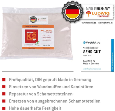Doppelwandfutter + 2kg Schamottemörtel. Doppelwandfutter in unterschiedlichen Ø zum anschliessen von