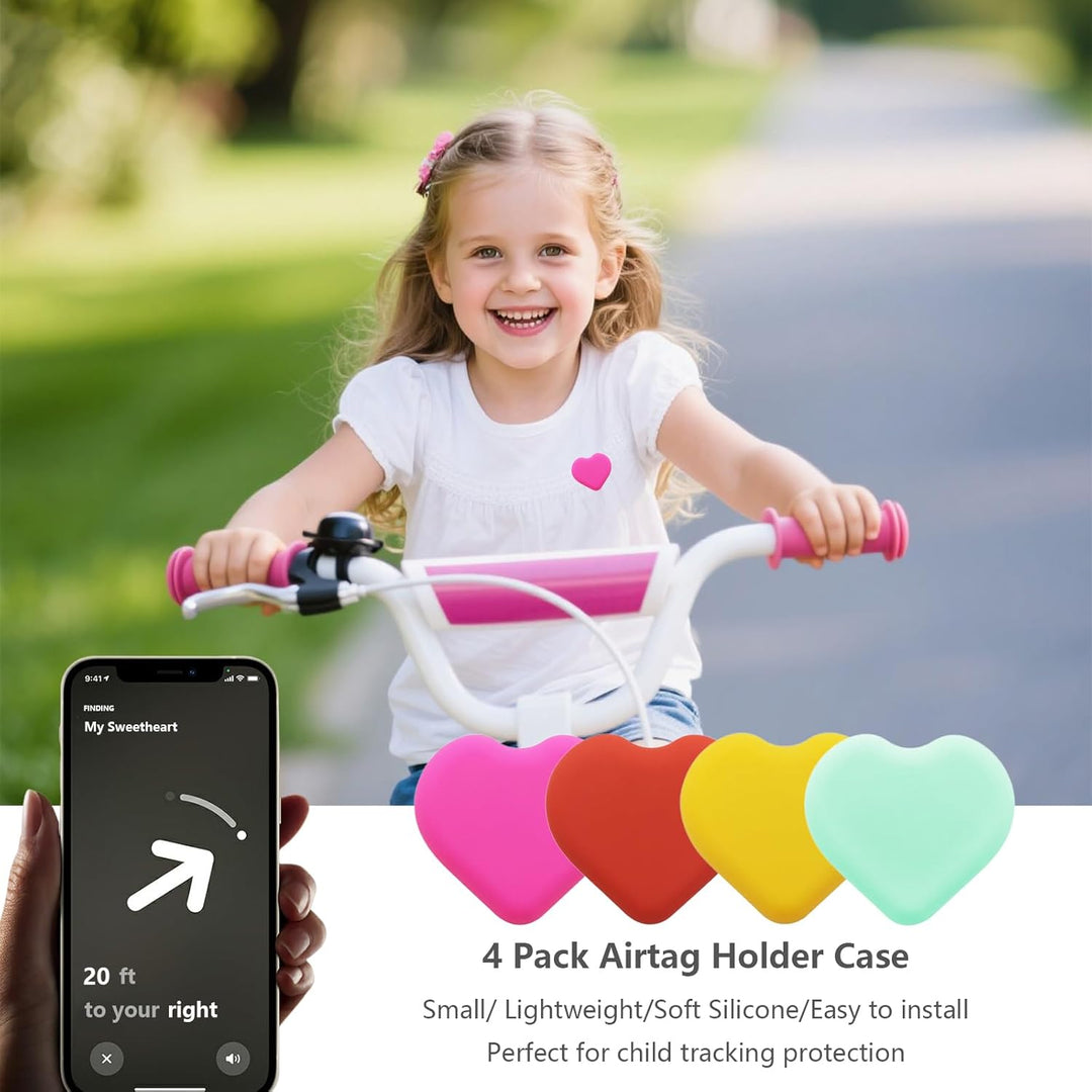 LOSHALL 4er Pack AirTag Halter Versteckte Schutzhülle für Kinder, Anti-Entfernung Silikon Hülle mit