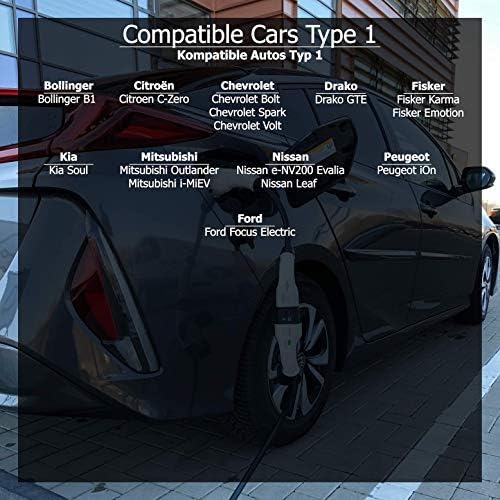 Adapter für Elektrofahrzeug Ladekabel - Typ 2 IEC 62196 auf Typ 1 SAE J1772 EV + Ladegerätadapter -