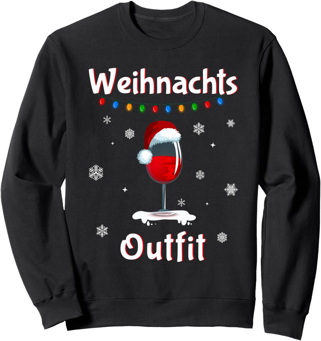Lustiges Weihnachtsoutfit Damen Herren Wein Weihnachten Sweatshirt