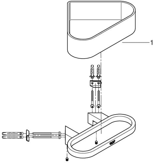 GROHE Selection - Eck-Duschablage mit Halterung (verdeckte Befestigung, langlebige Oberfläche), chro
