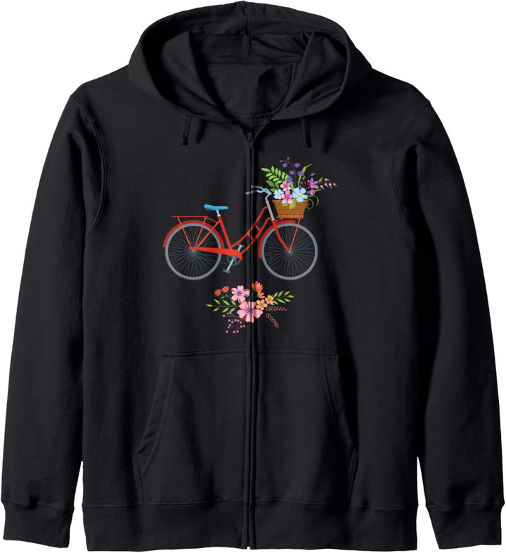 Frauenrad Fahrrad Blumen Radsport Radfahrerin Rad Geschenk Kapuzenjacke