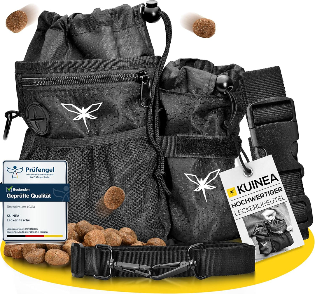 KUINEA® Leckerlitasche für Hunde - 4 Tragevarianten - Praktische Gassi Tasche Hund, Hundeleckerli Ta