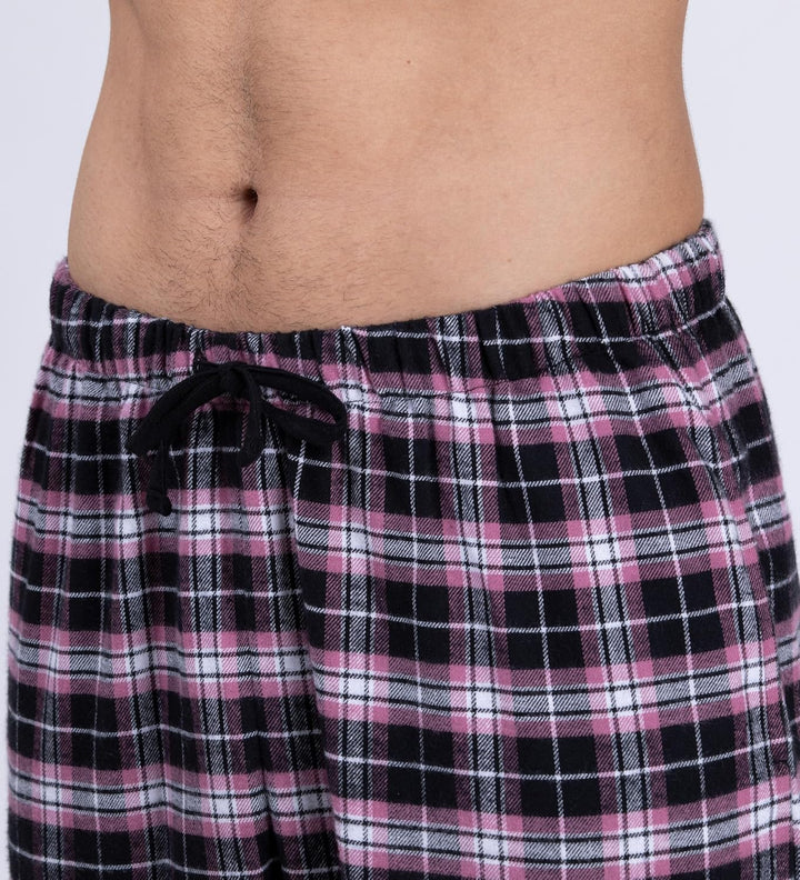 Moonline Herren Schlafanzug mit Flanellhose XXL Schwarz, XXL Schwarz