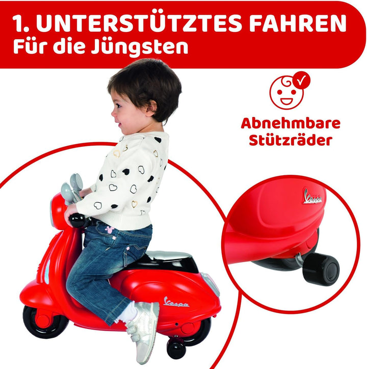 Chicco Motorrad Rutscher für Kinder Vespa Primavera, Kinderfahrzeug mit Elektronischem Bedienfeld, L
