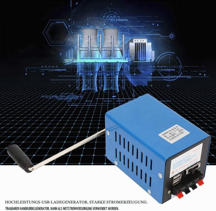 Handkurbel Generator, Kurbelgenerator Generator USB Aufladung Tragbarer Ladegenerator Notladedynamot