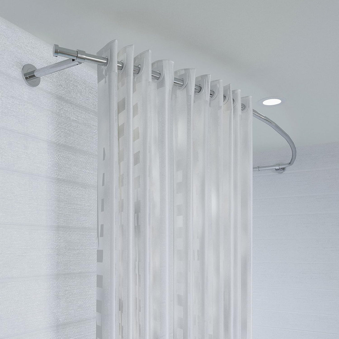 Croydex 1 Duschstange, Messing, Chrome, 22 mm Gebogen Einzelbett, Gebogen Einzelbett