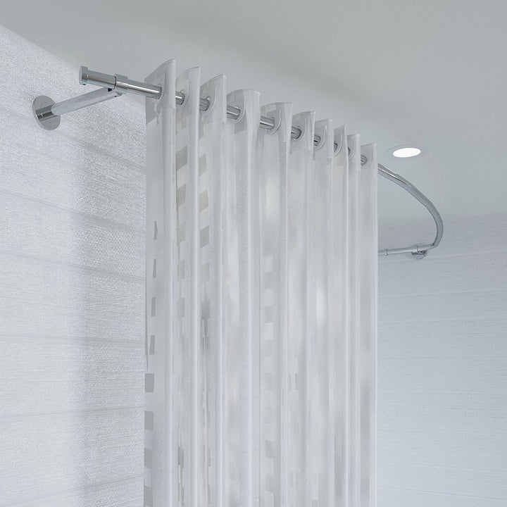 Croydex 1 Duschstange, Messing, Chrome, 22 mm Gebogen Einzelbett, Gebogen Einzelbett