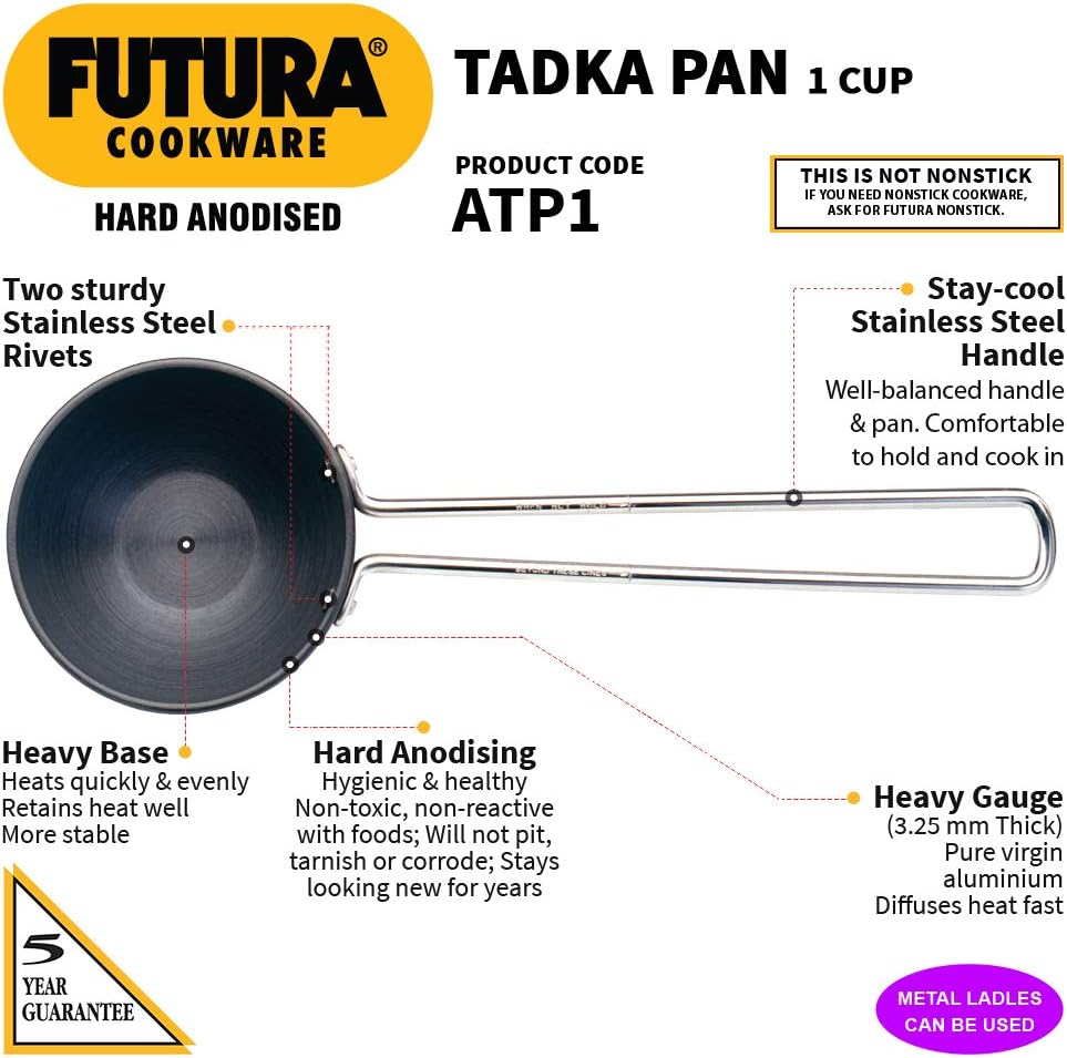 HAWKINS Futura Eloxierte Heizpfanne, 1 Tasse, schwarz 1 CUP, 1 CUP