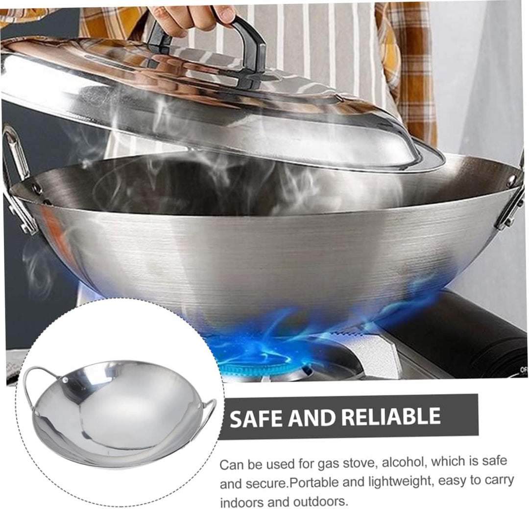 Veemoon Tragbarer Edelstahl Kochtopf Doppelgriff Antihaftbeschichtung für Zuhause Hot Pot 9 Zoll