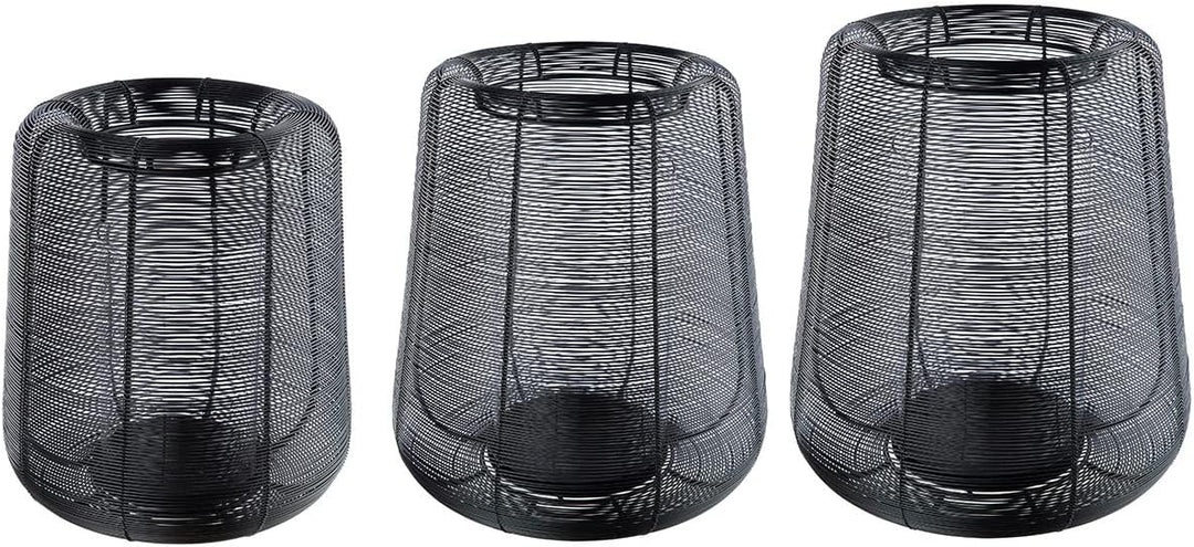 Casablanca modernes Design GILDE Deko Windlicht Laterne mit Glaseinsatz - Metall - schwarz - Höhe 29
