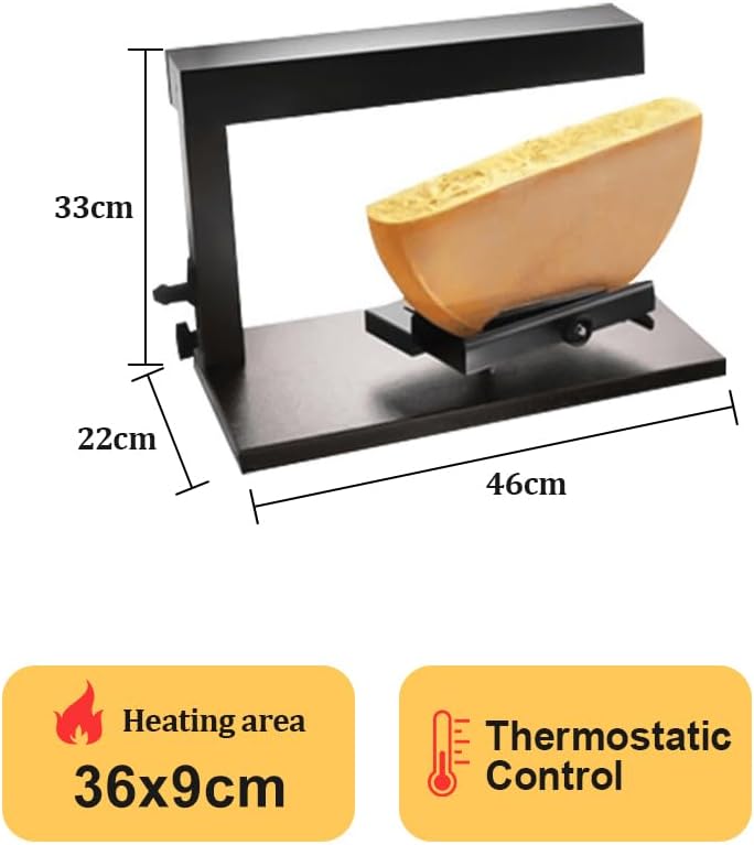 Käseschmelzer Raclette Ofen Schweizer Raclette-Gerät 750W Raclettegrill Nacho-Käse-Spender Winkel ei