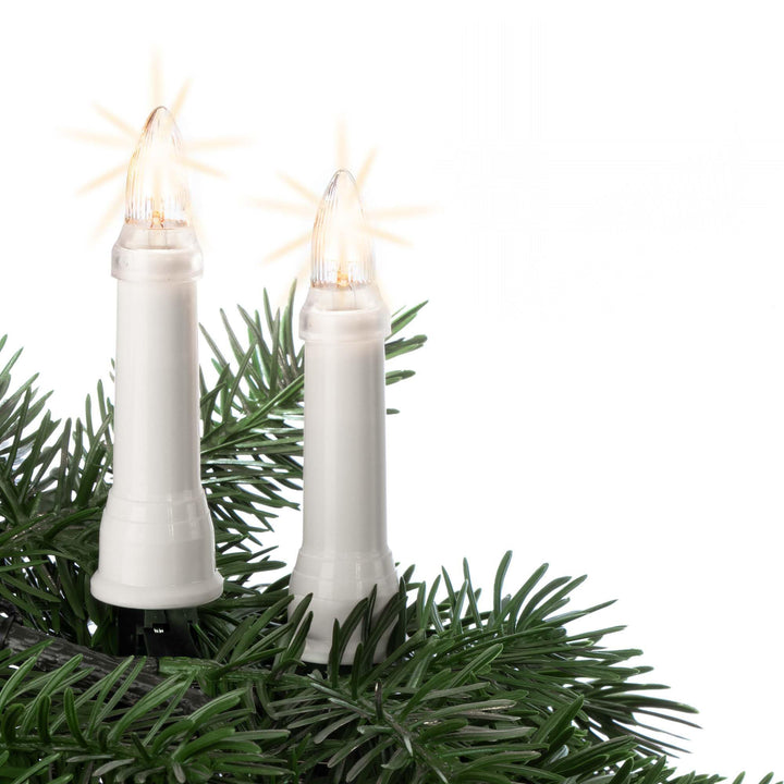 Hellum Lichterkette Kerzen Weihnachtsbaum, Kerzen Lichterkette aussen mit Clip, 20 Lichter, beleucht