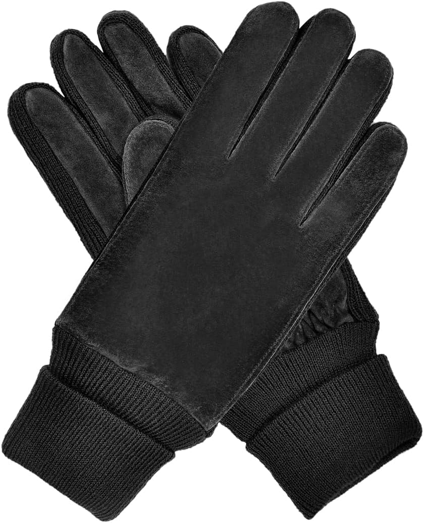 Harssidanzar Damen Winter Wildleder Handschuhe Thermal Wolle Fleece gefüttert Outdoor Wärme SL024EU