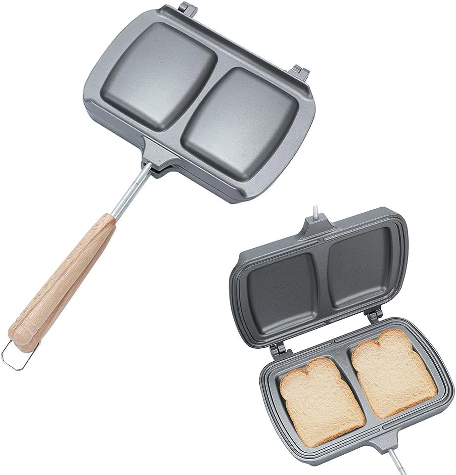 Sandwich Toaster, Sandwichtoaster, Antihaftbeschichteter Sandwich Maker, Doppelseitige Bratpfanne, R