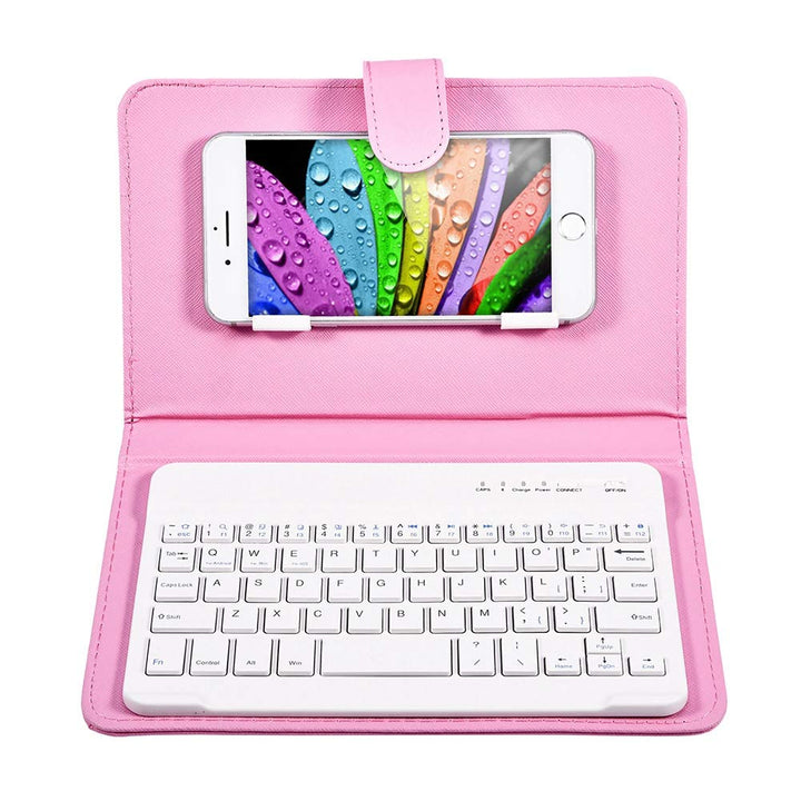 Telefon Universal Wireless Bluetooth Tastatur, Flip Magnetic Leather Travel Tragetasche mit Ständer
