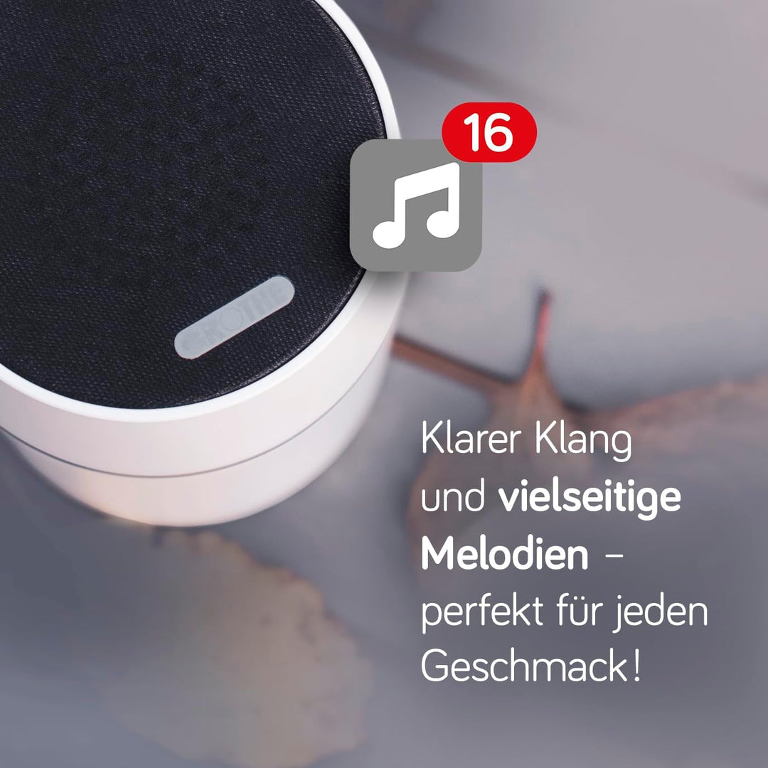 Grothe Mobile Funkklingel Türklingel Funkgong Empfänger ohne Taster Kabellose Türglocke 500m Reichwe