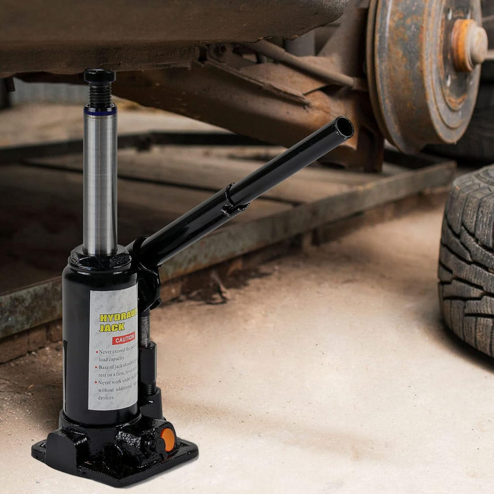 Wiltec Hydraulischer 2t Flaschen-Wagenheber, Stempelwagenheber mit Slow down Funktion, Autoheber 158