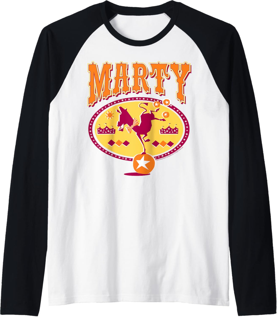 Madagascar Marty Circus Zebra Silhouette Poster Raglan
