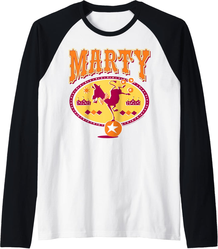Madagascar Marty Circus Zebra Silhouette Poster Raglan