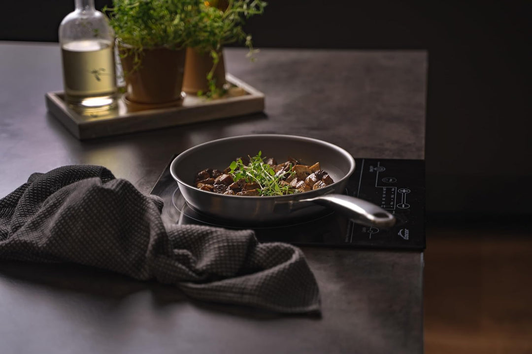 Onyx Cookware ZERO Bratpfanne 24 cm – Natürliche Antihaft aus Edelstahl | Ohne chemische Beschichtun