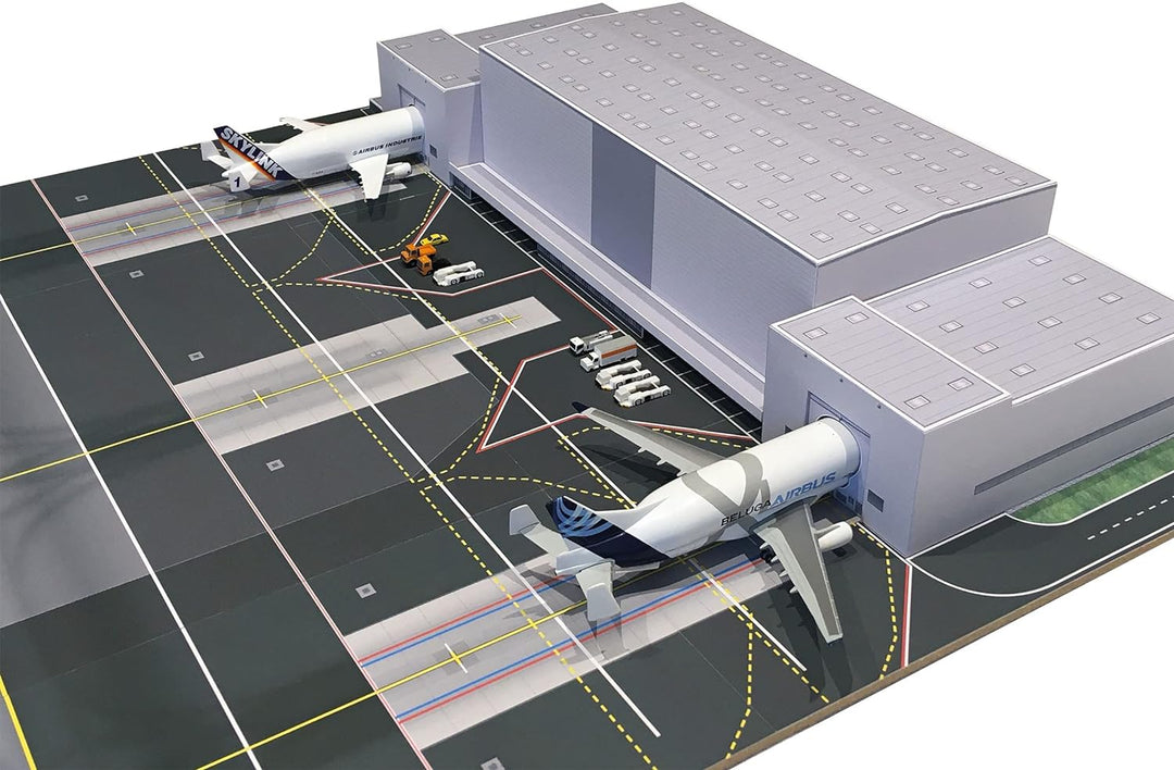Herpa Flughafenmodell Zubehör, Beluga Unloading Center - Kartonmodellbau im Massstab 1:500, Bodenpla