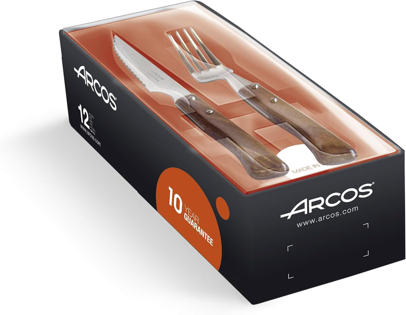 Arcos 377700 Table Messer - Steakmesser Set 12 Stück (6 Messer + 6 Gabel) - Edelstahl - HandGriff Pa