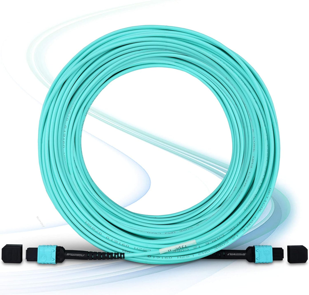 10M / 33FT 12Fasern Polarität Typ B OM3 MPO zu MPO Patchkabel Beide Female LSZH MPO - MPO LWL Patch