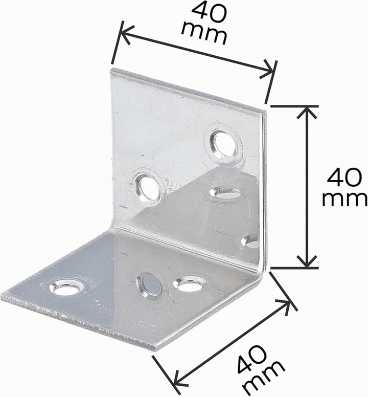 Alberts 851798 Winkelverbinder | Edelstahl | 40 x 40 x 40 mm | 25er Set 40 x 40 x 40 mm (25 Stk.), 4