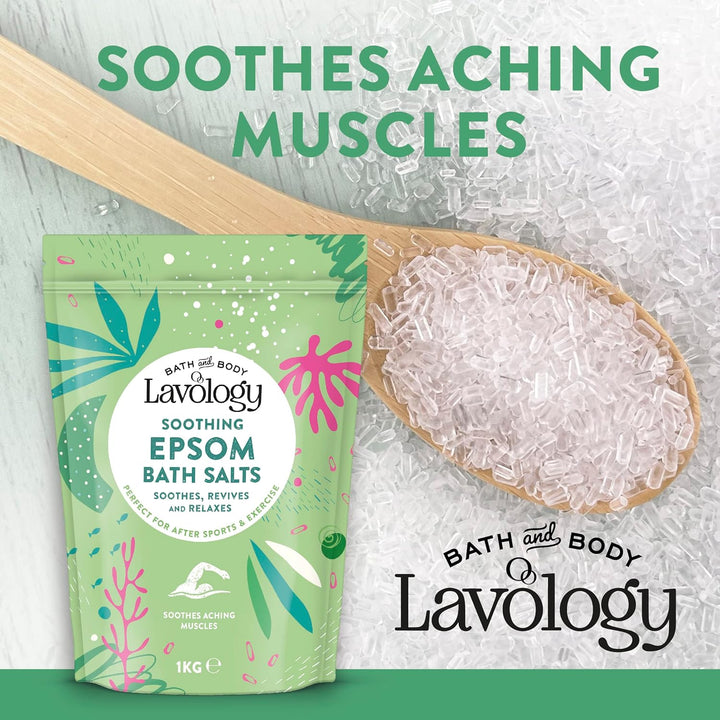 Lavology – Epsom Bade salz – Alle natürlichen Inhaltsstoffe – Beruhigend, entspannend, 5 kg