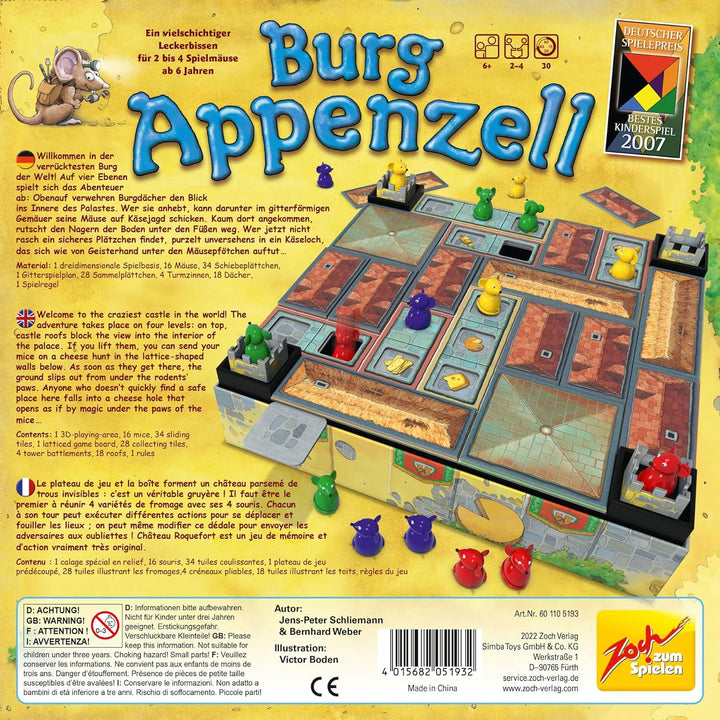 Zoch 601105193 Burg Appenzell (Neuauflage) - Familienspiel für 2 bis 4 Spieler – ein doppelbödiger L