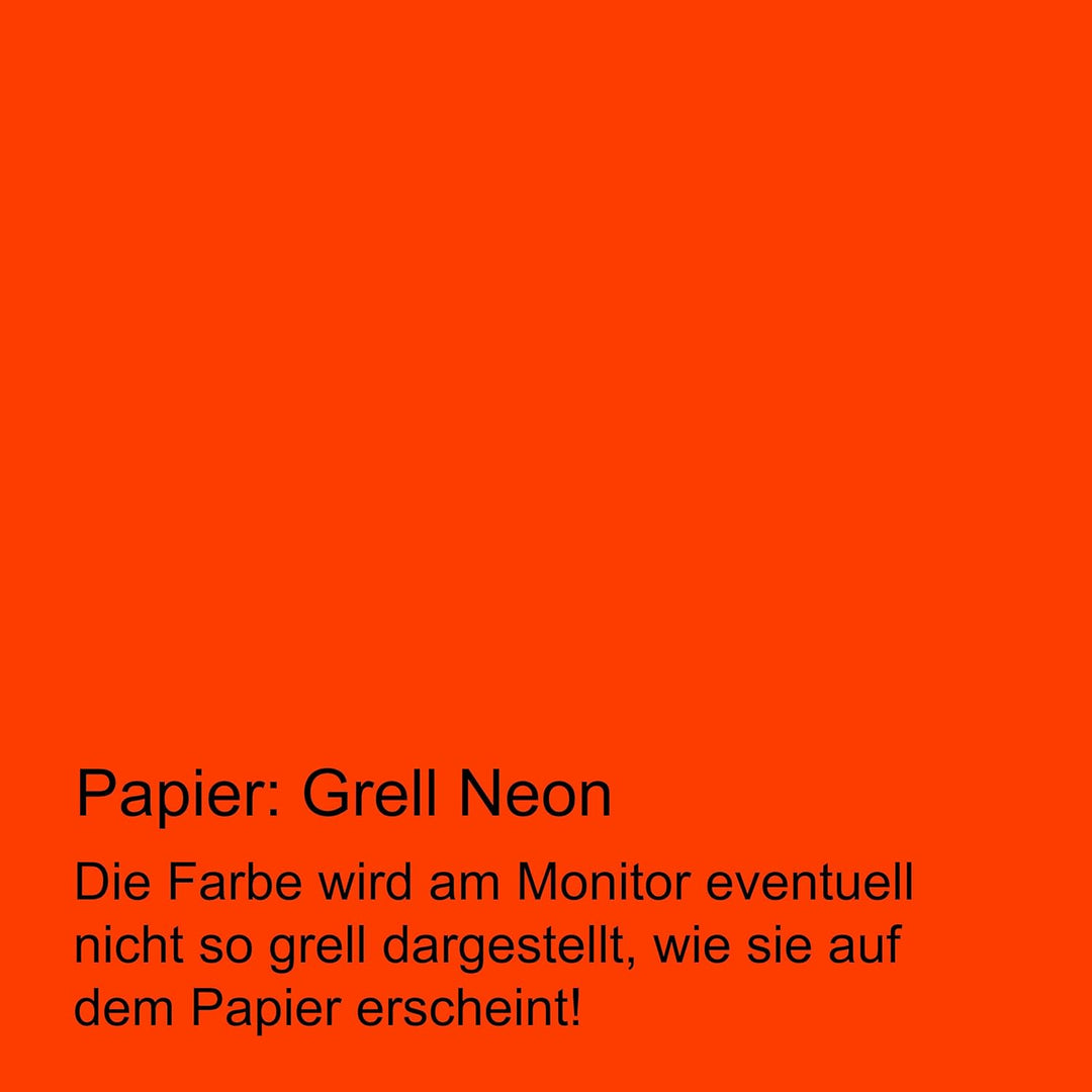 Neonpapier Extrem Grell NEON Rot 250 Blatt DIN A4, 80 g/qm Briefpapier, Leuchtpapier Party Deko Bast