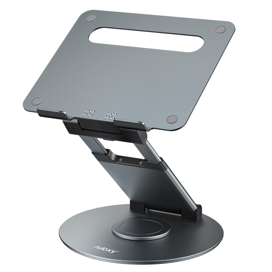 NULAXY Ausziehbare Laptop Ständer mit 360 Drehbarer Basis, Ergonomischer Laptopständer Höhenverstell