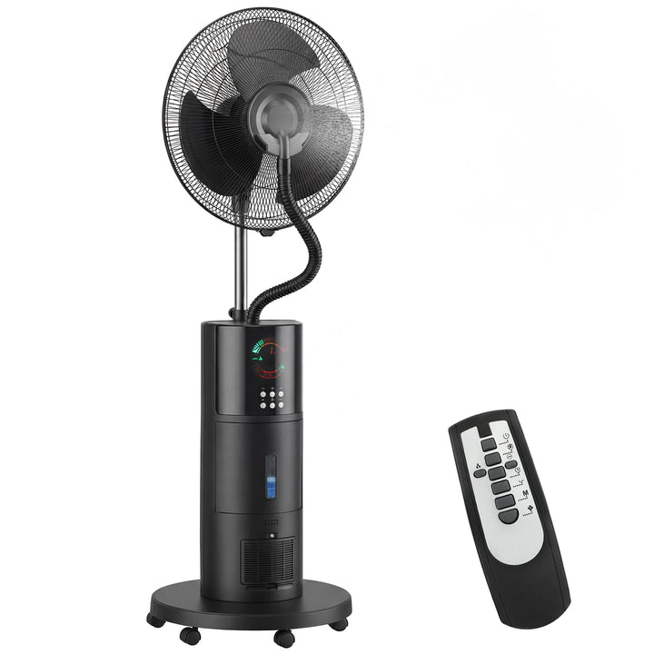 HOMCOM Ventilator mit Wasserkühlung, Luftbefeuchter leise, Neigbar Standventilator inkl. Sprühnebel,