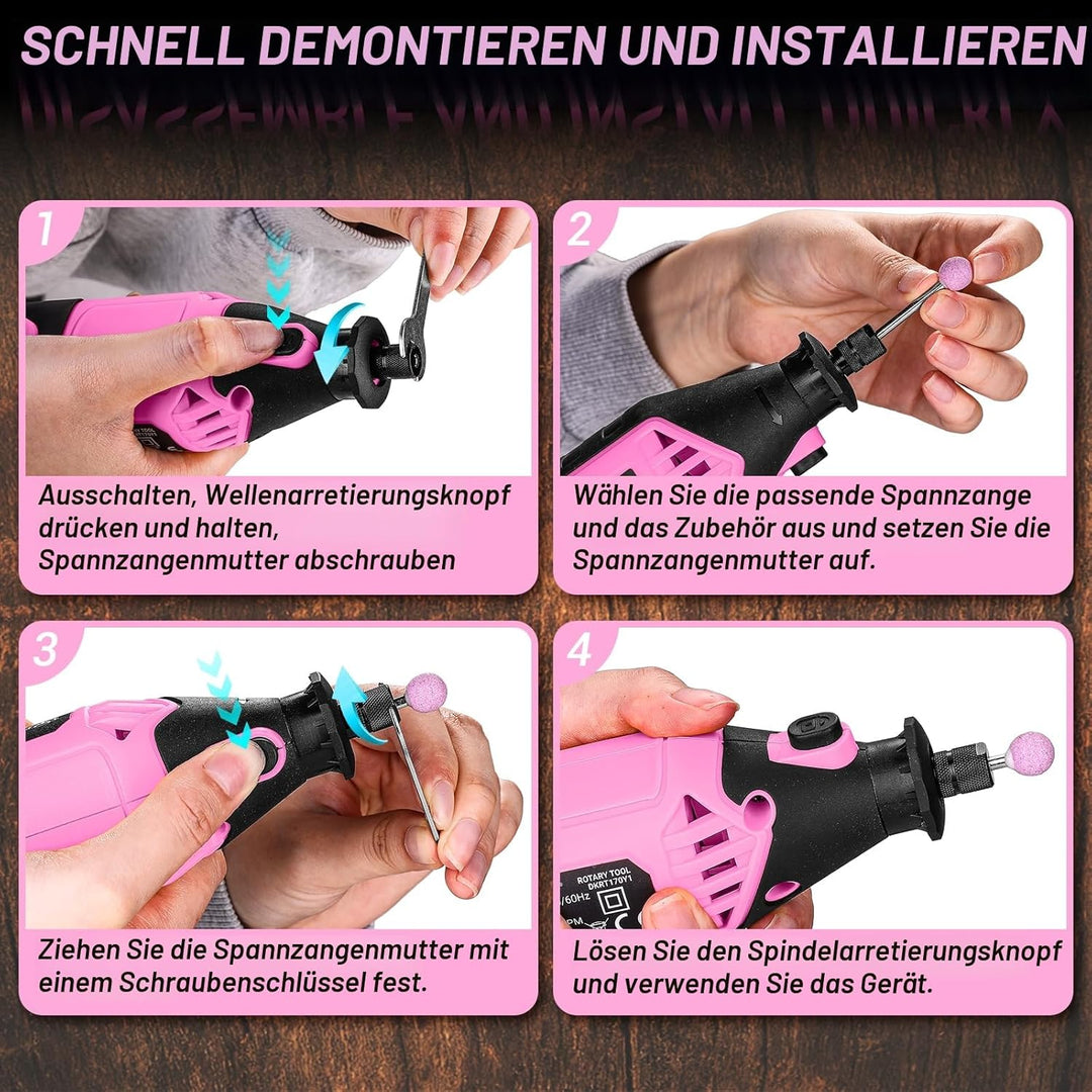 Multifunktionswerkzeug Rotationswerkzeug Gravur Gerät Mini Schleifer: DEKOPRO 170W 127 Zubehör Set V