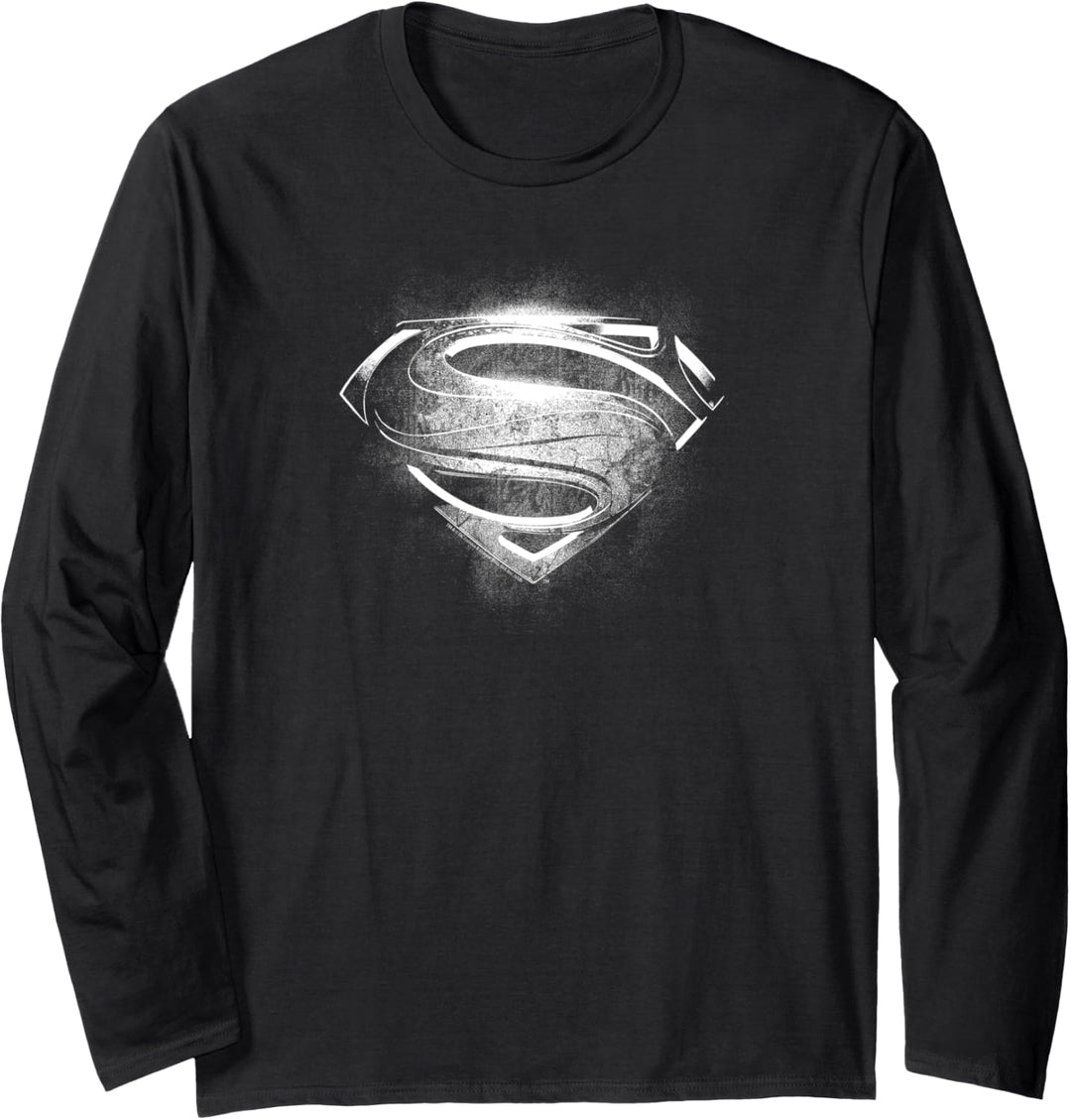 Superman Man of Steel Contrast Symbol Langarmshirt