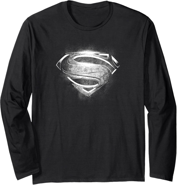 Superman Man of Steel Contrast Symbol Langarmshirt
