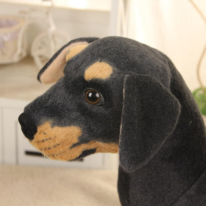 champracer Simuliertes Tier Hund Plüschtier lebensechter Rottweiler-Welpe Plüsch Stoffhund Plush Toy