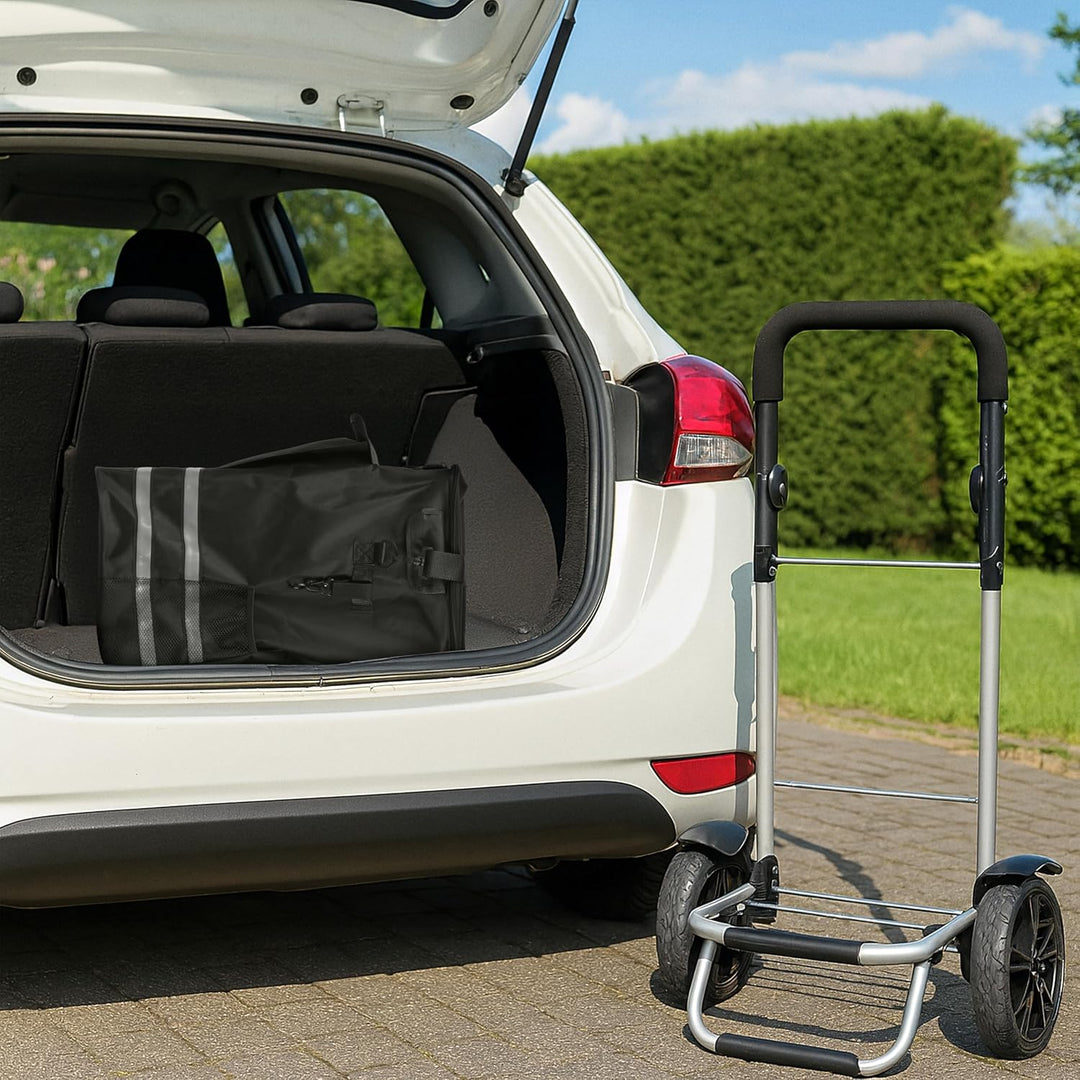 Sillar Einkaufstrolley klappbar 56 L – Einkaufsroller/Warenkorb/Hackenporsche mit Kühlfunktion 5 L,
