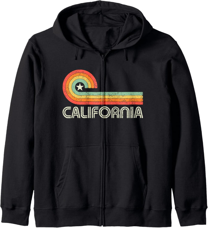 70er 80er Retro Vintage Sunset Surfer CA California Kapuzenjacke