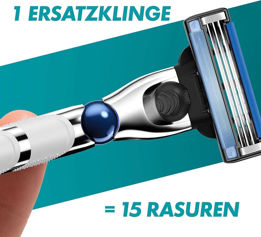Gillette Mach3 Turbo Rasierklingen für Rasierer, 5 Ersatzklingen für Nassrasierer Herren mit 3-fach