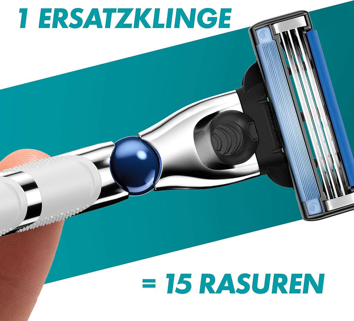 Gillette Mach3 Turbo Rasierklingen für Rasierer, 5 Ersatzklingen für Nassrasierer Herren mit 3-fach